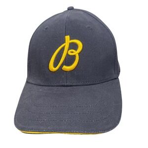 Breitling 1884 Mens Navy Blue Organic Cotton Baseball Cap Leather Strap Hat